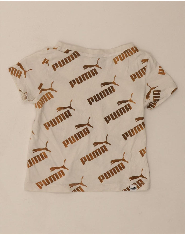PUMA Girls Graphic T-Shirt Top 3-4 Years White Vintage Puma and Second-Hand Puma from Messina Hembry 