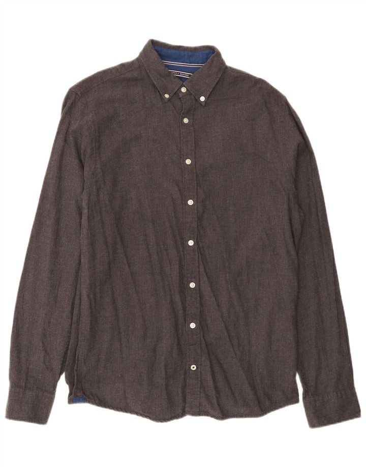 Tommy Hilfiger Mens Shirt Small Grey Cotton
