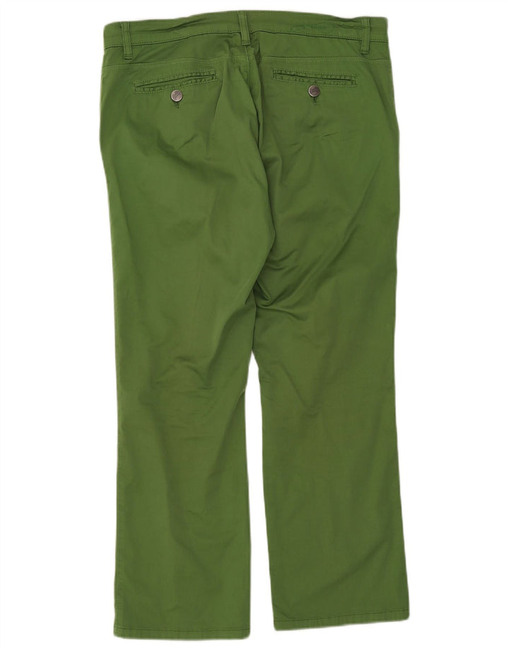 JECKERSON Womens Straight Suit Trousers W32 L27 Green Cotton