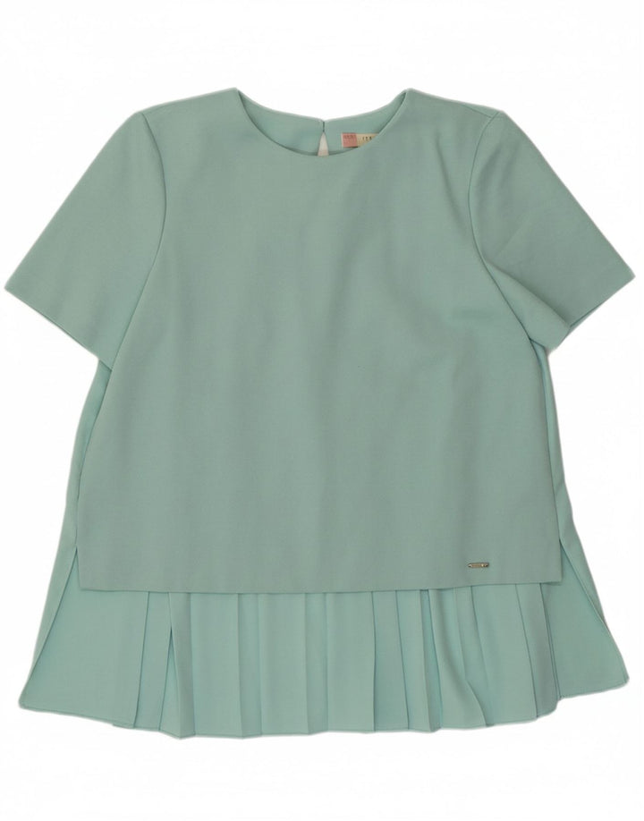 TED BAKER Womens Oversized Blouse Top Size 2 Small Turquoise Viscose