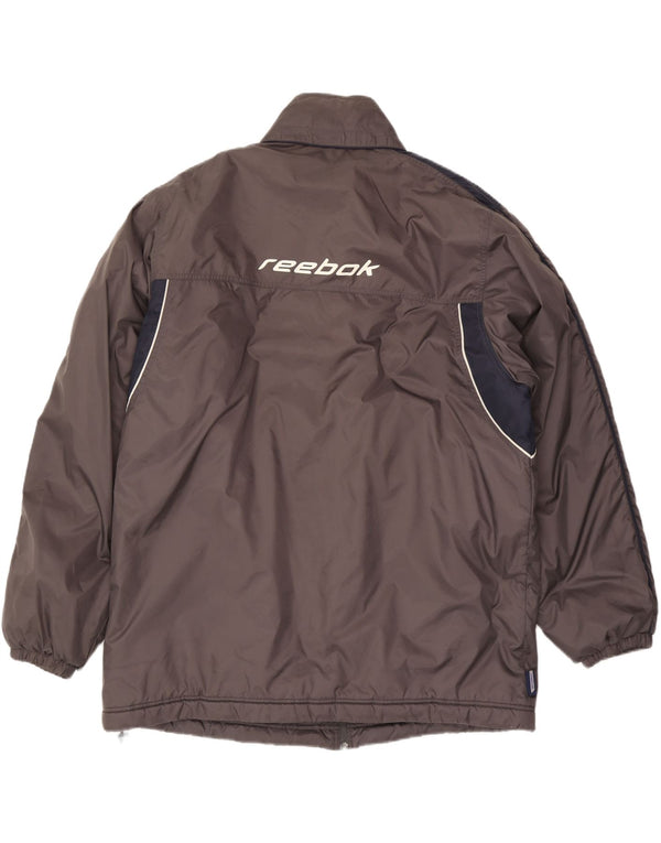 Reebok Mens Hooded Windbreaker Jacket UK 44 2XL Grey Colourblock