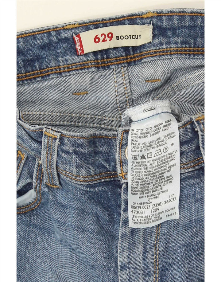 Levi's Womens 629 Bootcut Jeans W26 L32 Blue Cotton