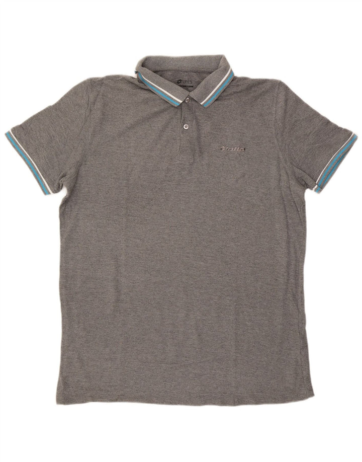 Lotto Mens Polo Shirt XL Grey Cotton