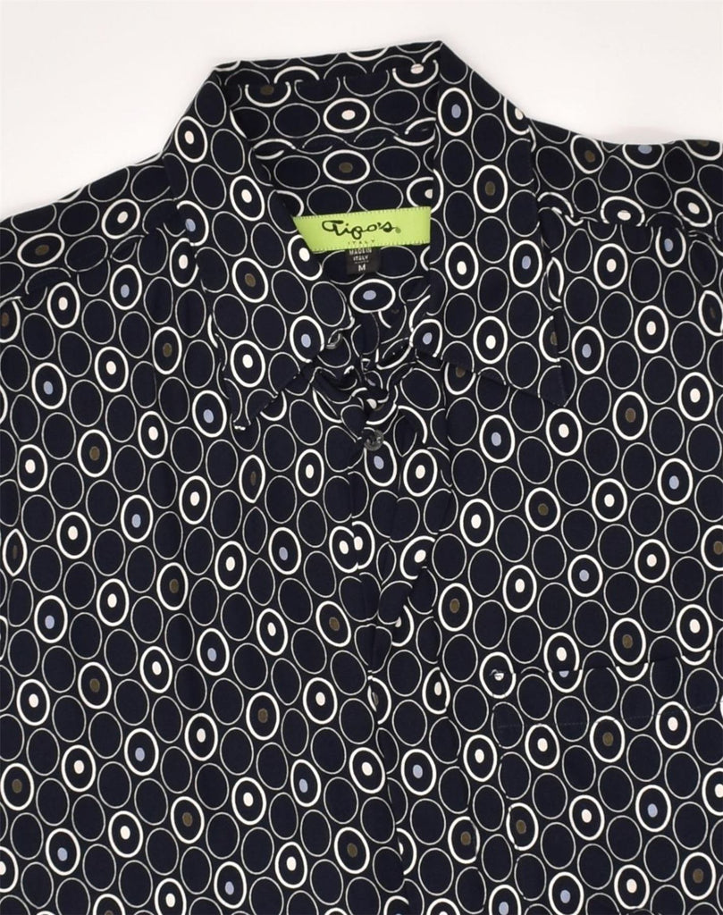 TIPO' S Mens Short Sleeve Shirt Medium Black Polka Dot Viscose | Vintage Tipo' S | Thrift | Second-Hand Tipo' S | Used Clothing | Messina Hembry 