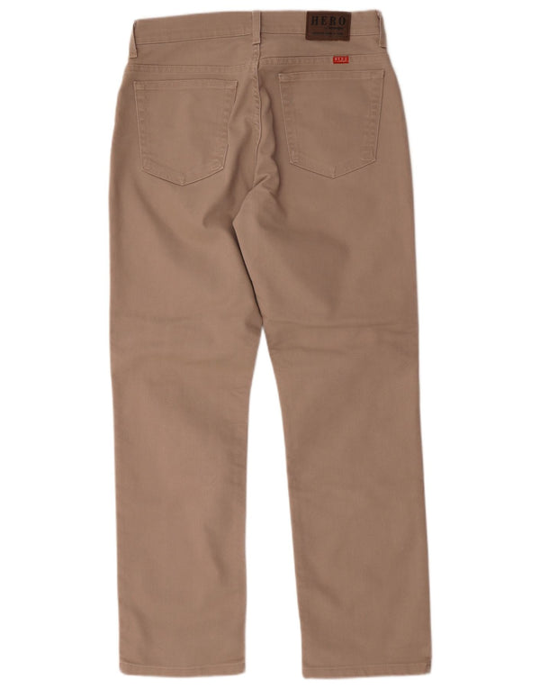 Wrangler Mens Regular Fit Straight Jeans W36 L32 Beige Cotton