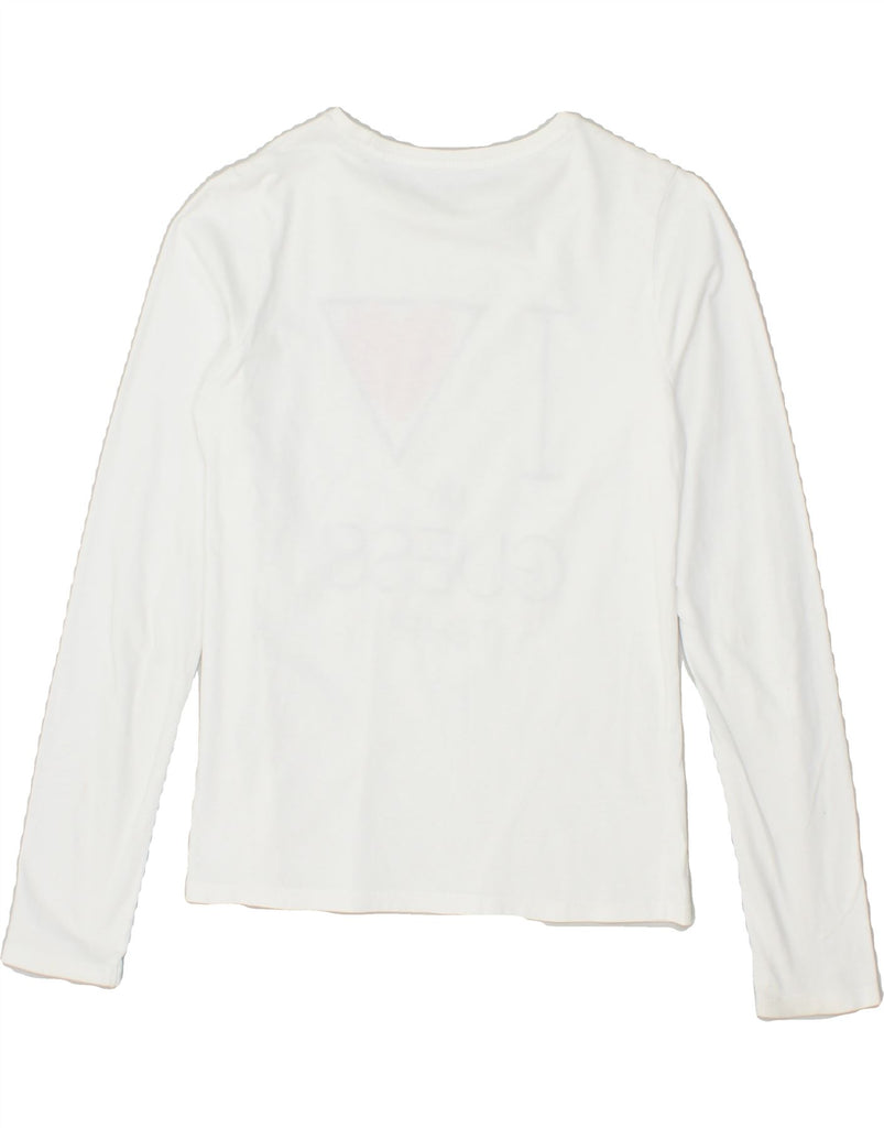 GUESS Girls Graphic Top Long Sleeve 13-14 Years White | Vintage Guess | Thrift | Second-Hand Guess | Used Clothing | Messina Hembry 