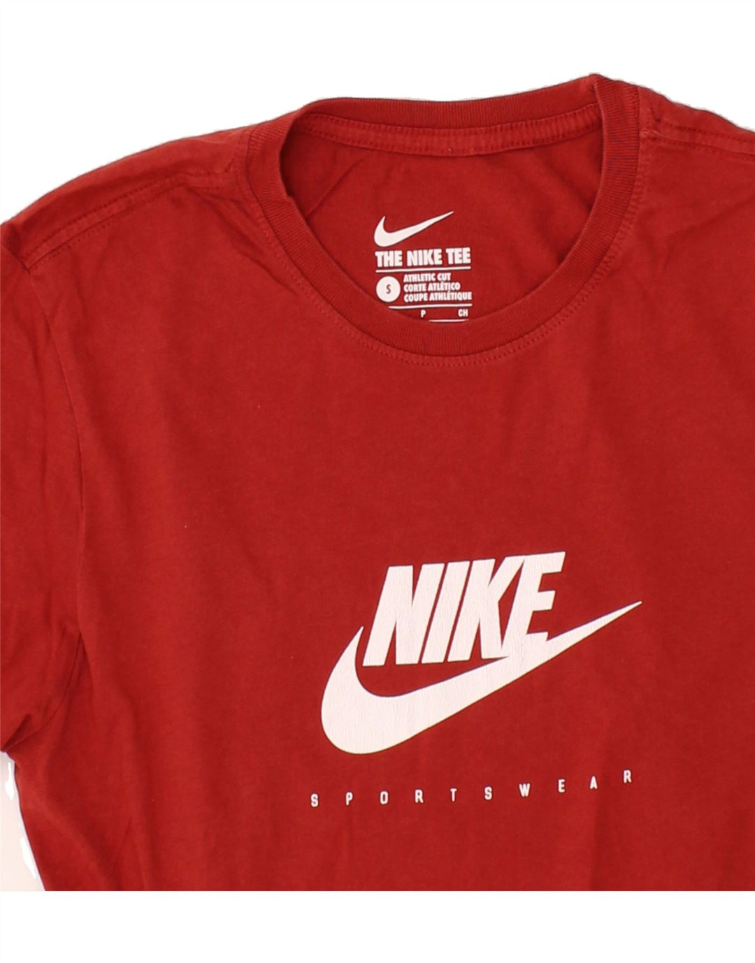 NIKE Mens Athletic Cut Graphic T-Shirt Top Small Red Cotton Vintage Nike and Second-Hand Nike from Messina Hembry 