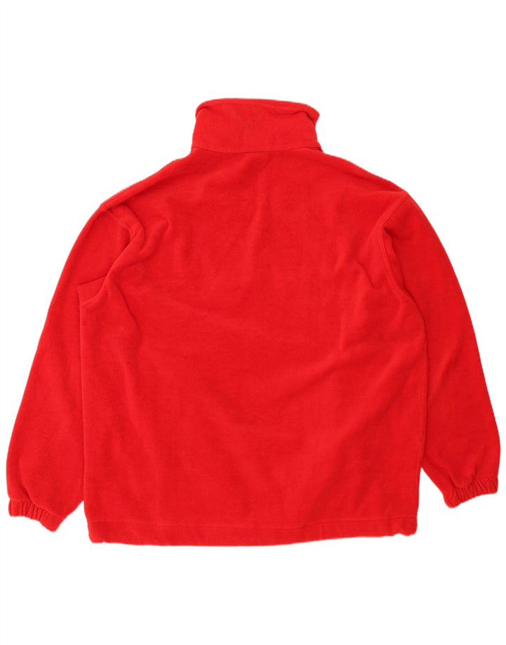 ELLESSE Mens Zip Neck Fleece Jumper 2XL Red Polyester