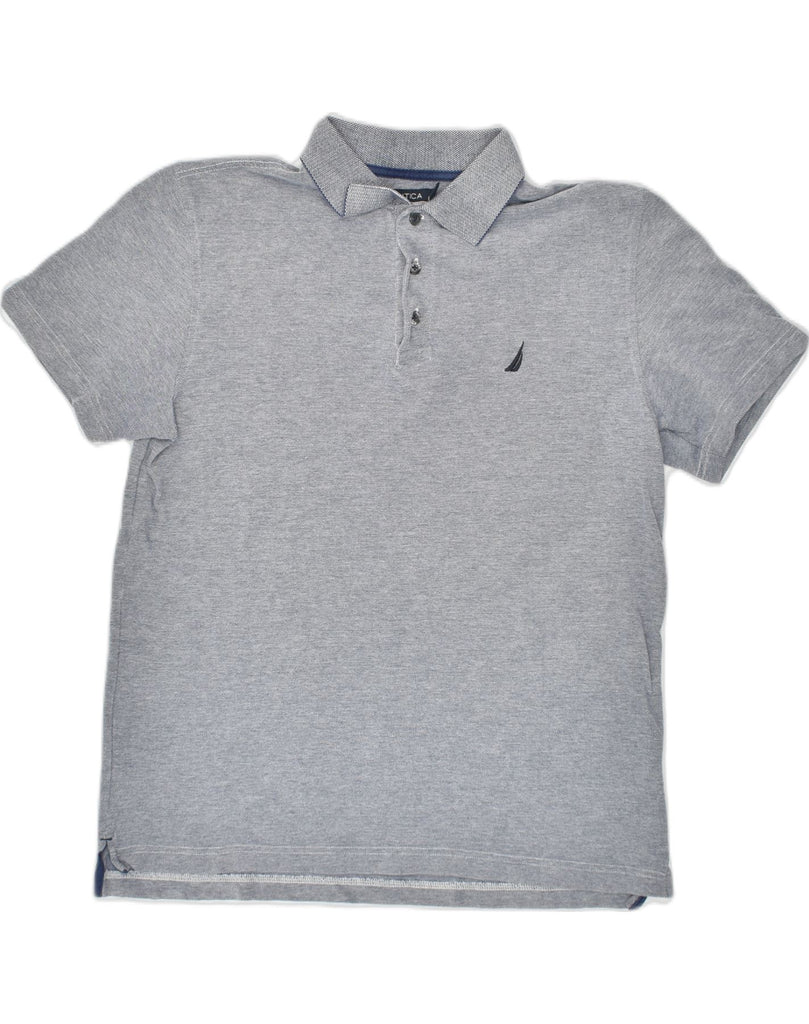 NAUTICA Mens Polo Shirt Medium Grey Cotton | Vintage Nautica | Thrift | Second-Hand Nautica | Used Clothing | Messina Hembry 