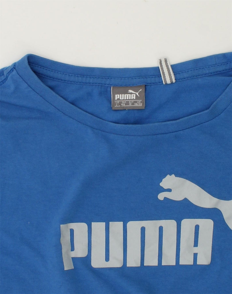 PUMA Boys Graphic T-Shirt Top 11-12 Years Blue Cotton | Vintage Puma | Thrift | Second-Hand Puma | Used Clothing | Messina Hembry 