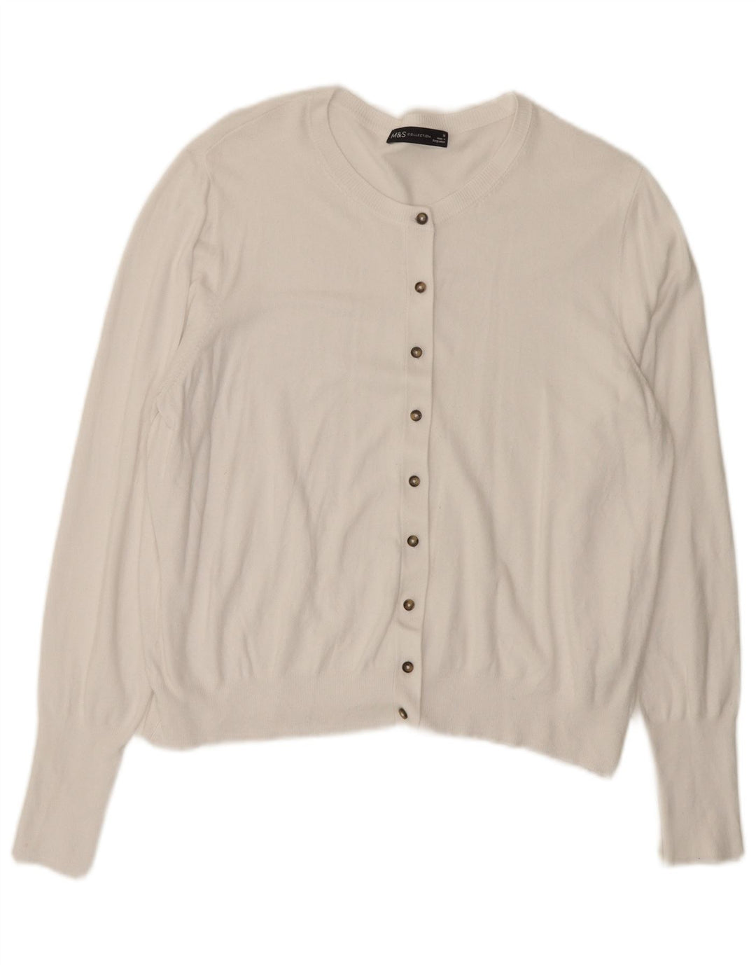 Marks & Spencer Womens Cardigan Sweater UK 18 XL White Viscose