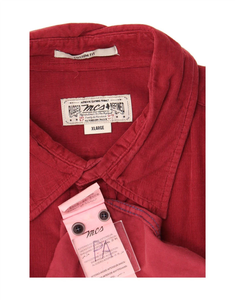 MARLBORO CLASSICS Mens Corduroy Shirt XL Red Cotton Vintage Marlboro Classics and Second-Hand Marlboro Classics from Messina Hembry 