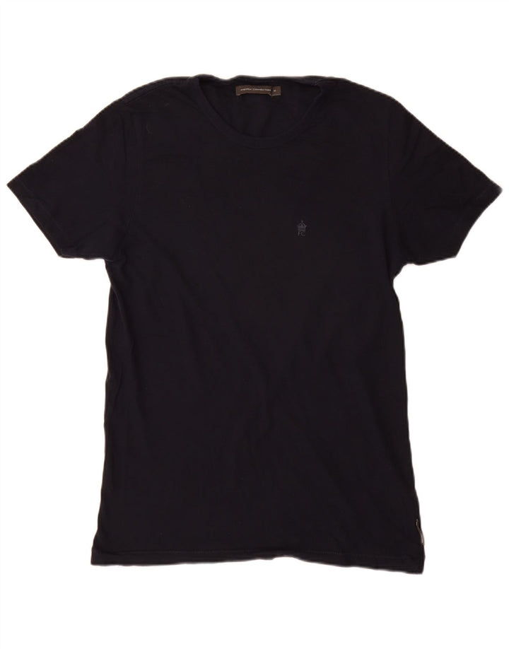 French Connection Mens T-Shirt Top Medium Navy Blue Cotton