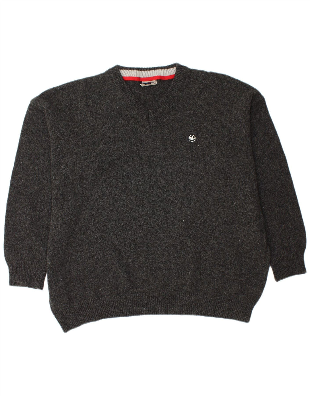 MURPHY & NYE Mens V-Neck Jumper Sweater 2XL Black Wool