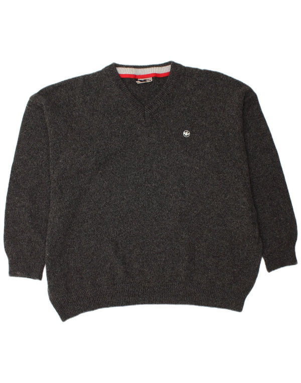 MURPHY & NYE Mens V-Neck Jumper Sweater 2XL Black Wool