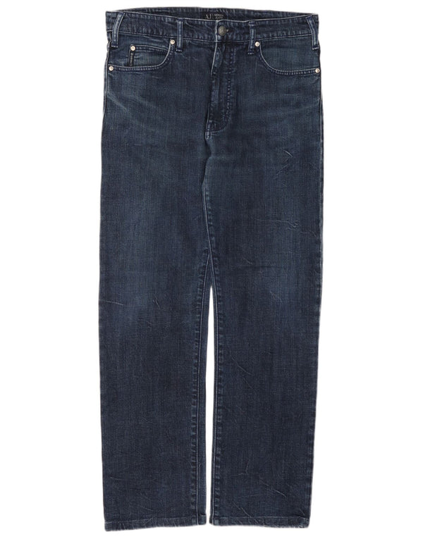 Armani Jeans Mens Straight Jeans W33 L31 Navy Blue Cotton