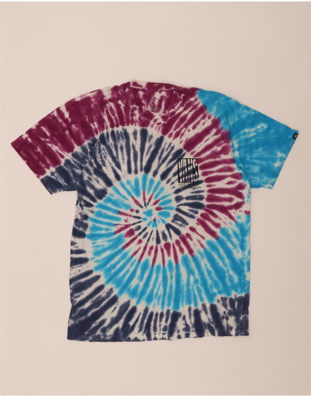 VANS Mens Graphic T-Shirt Top Medium Multicoloured Tie Dye Cotton