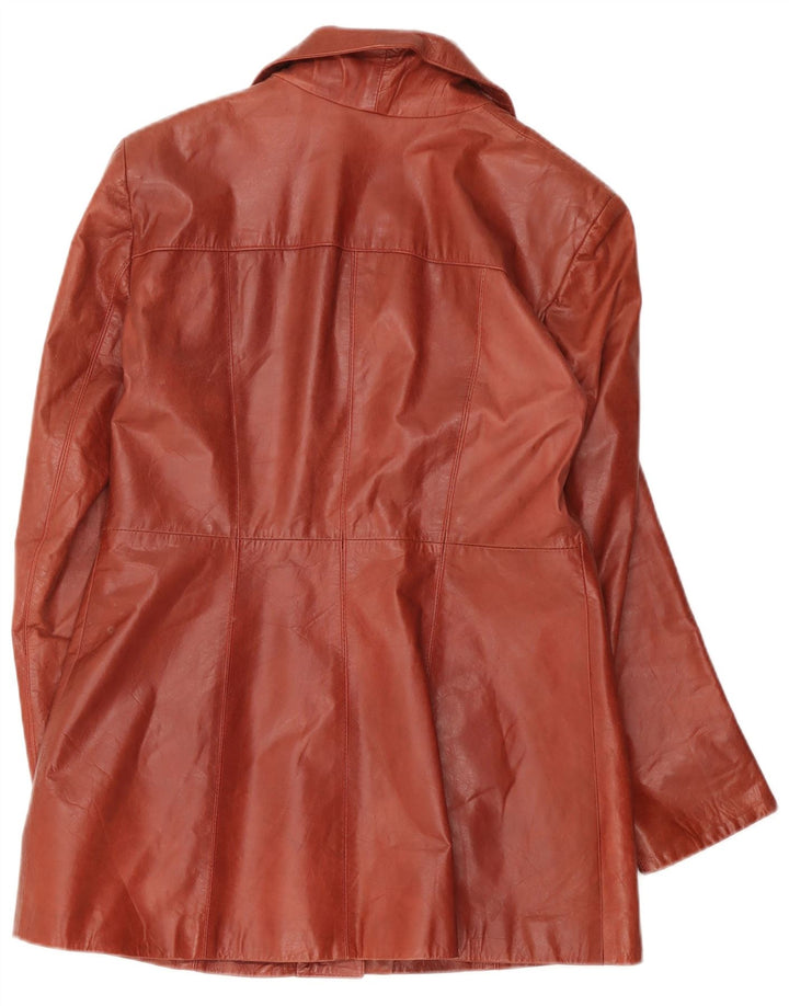 Schegge Womens 3 Button Leather Blazer Jacket IT 44 Medium Brown Leather