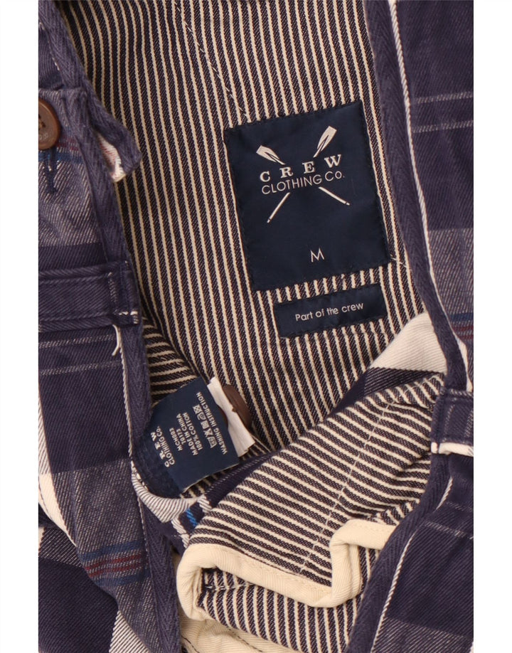 CREW CLOTHING Mens Cargo Shorts Medium W32  Navy Blue Check Cotton