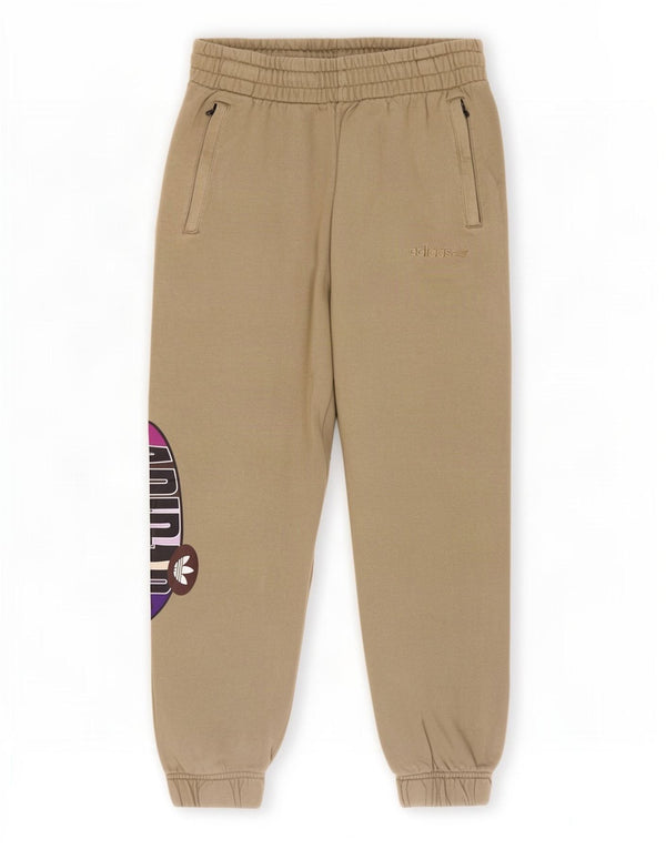Adidas Womens Graphic Tracksuit Trousers Joggers UK 10 Small Khaki Cotton