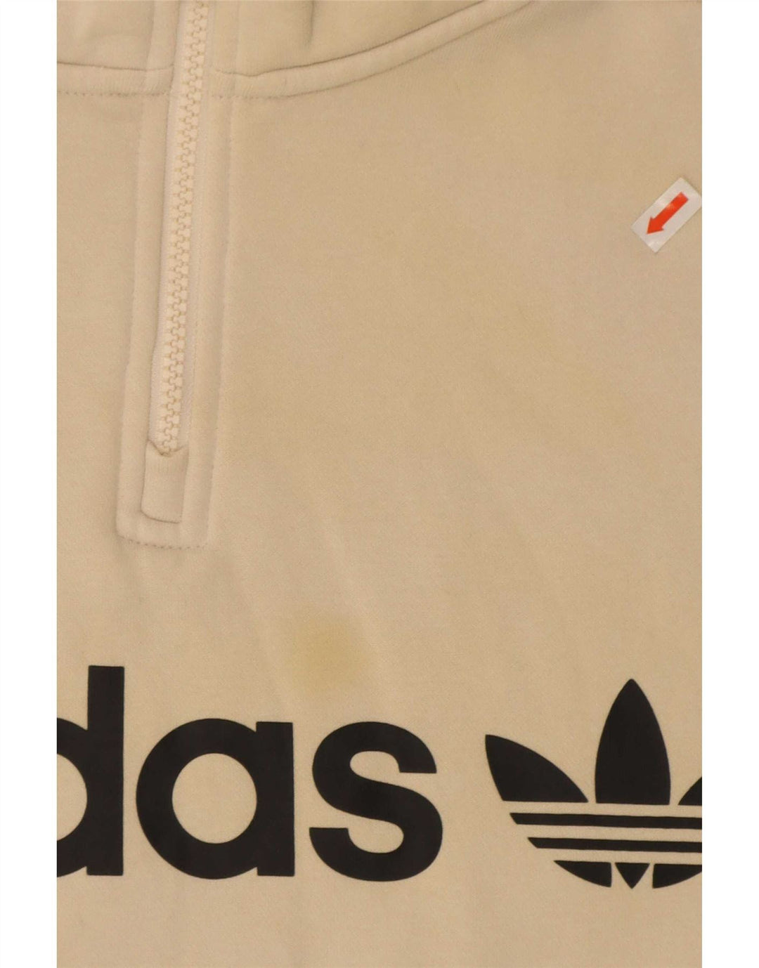Adidas Womens Oversized Graphic Sweatshirt Jumper UK 12 Medium Beige