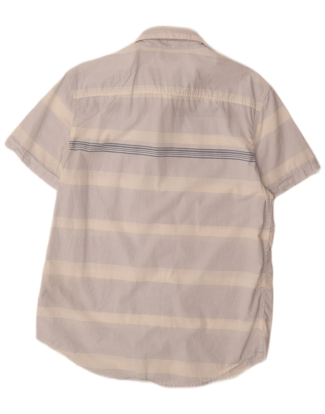 CALVIN KLEIN JEANS Mens Short Sleeve Shirt Medium Blue Striped Cotton