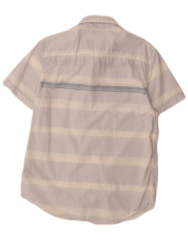 CALVIN KLEIN JEANS Mens Short Sleeve Shirt Medium Blue Striped Cotton