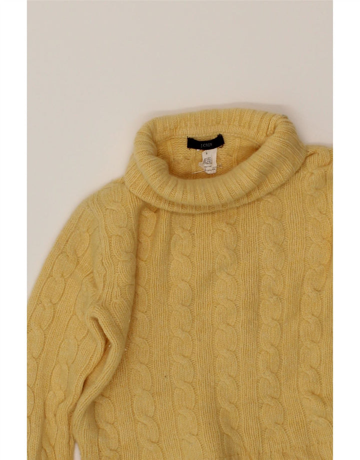 J. CREW Girls Roll Neck Jumper Sweater 8-9 Years Small Yellow Wool Vintage J. Crew and Second-Hand J. Crew from Messina Hembry 