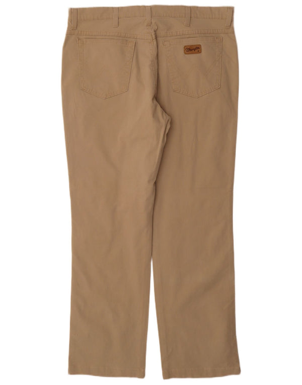 WRANGLER Mens Texas Casual Trousers W38 L32 Beige Cotton