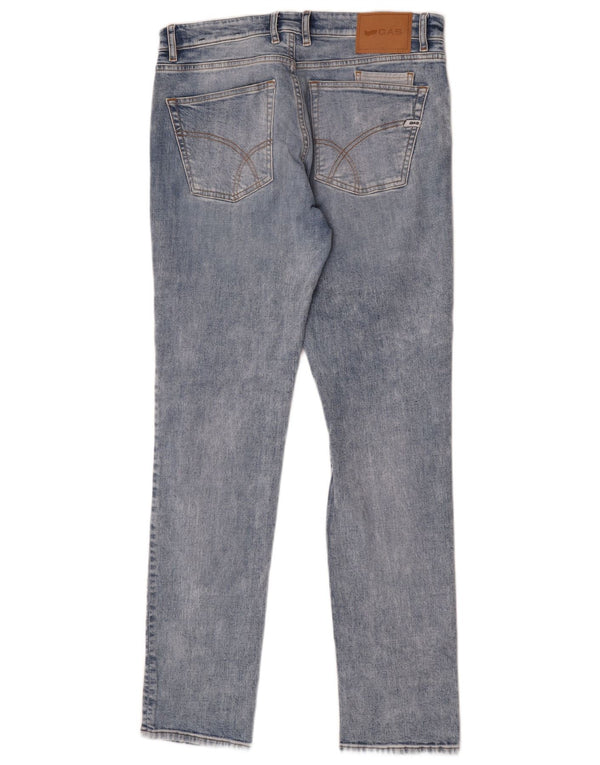 Gas Mens Slim Jeans W33 L32 Blue Cotton