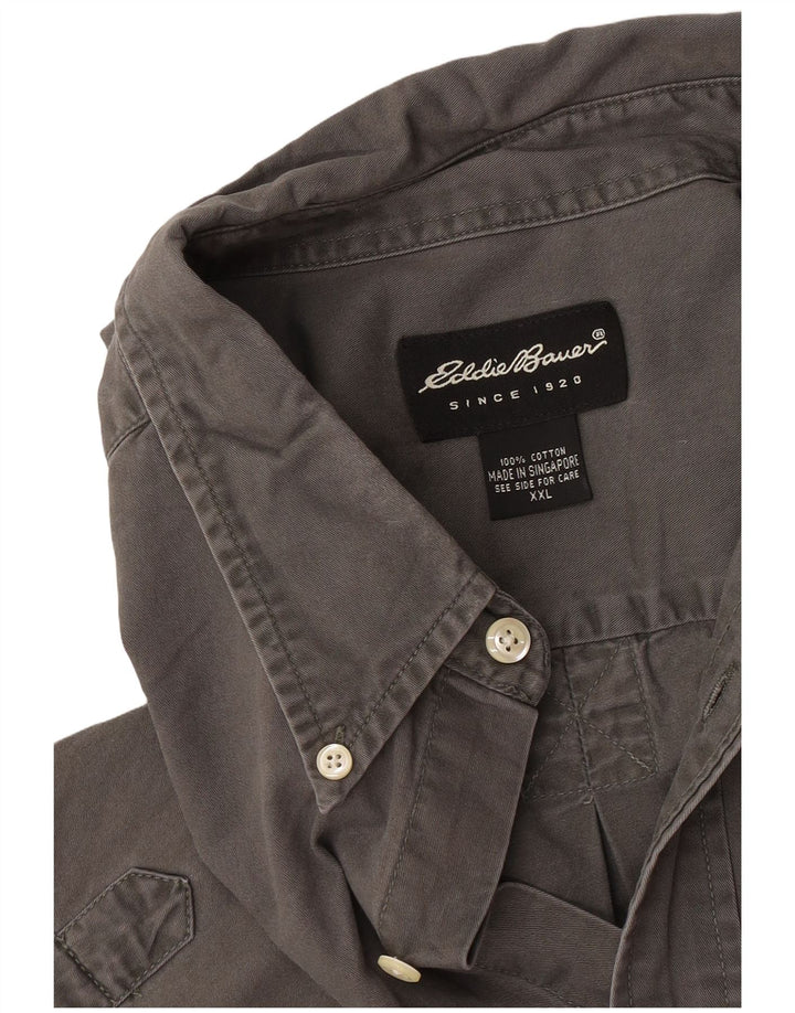 Eddie Bauer Mens Shirt 2XL Grey Cotton