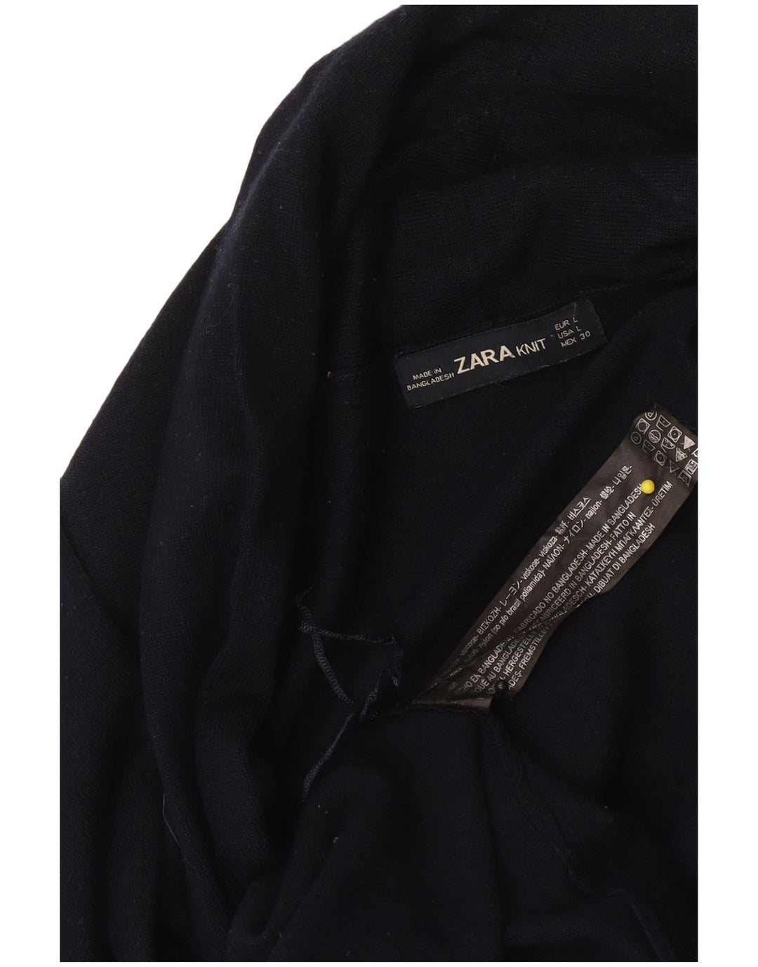 Zara Womens Open Cardigan Sweater UK 14 Large Black Viscose