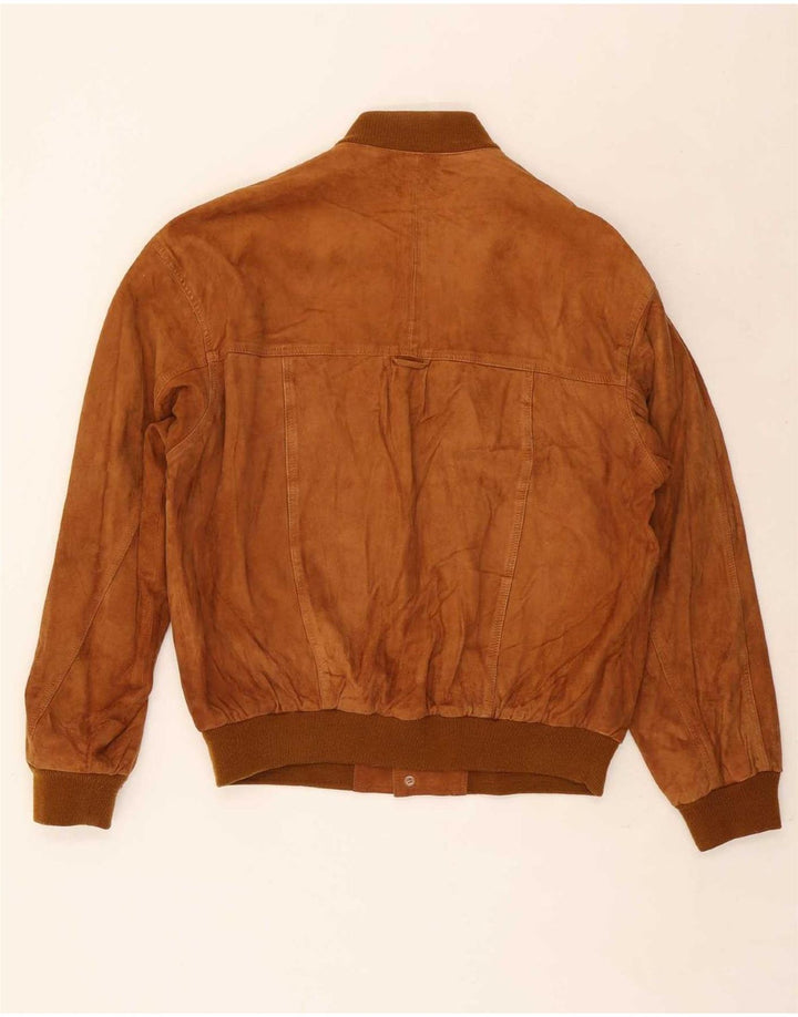 Vintage Mens Suede Bomber Jacket IT 50 Large Brown