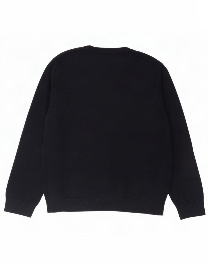 Marks & Spencer Mens V-Neck Jumper Sweater XL Navy Blue Cotton