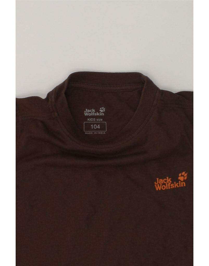 JACK WOLFSKIN Boys Graphic T-Shirt Top 3-4 Years Brown Cotton | Vintage Jack Wolfskin | Thrift | Second-Hand Jack Wolfskin | Used Clothing | Messina Hembry 