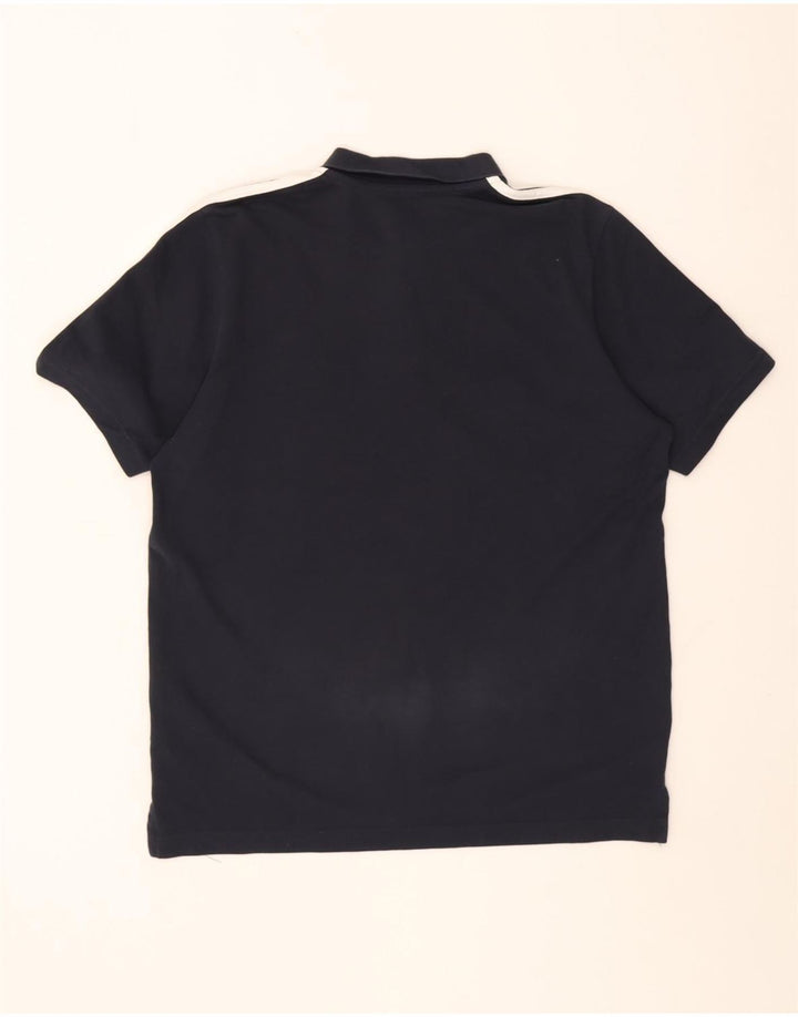 Adidas Mens Polo Shirt Medium Navy Blue Cotton