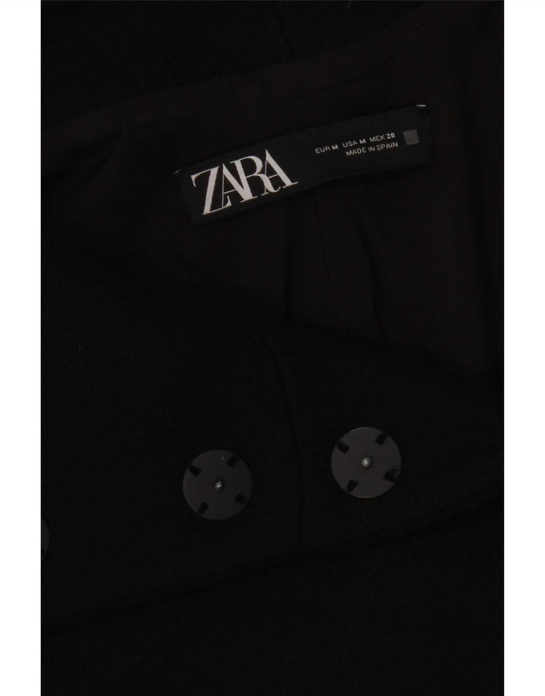 Zara Womens Oversized Overcoat UK 14 Medium Black