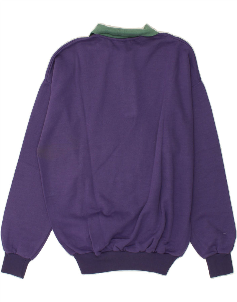 VINTAGE Mens Polo Neck Sweatshirt Jumper XL Purple Cotton Vintage Vintage and Second-Hand Vintage from Messina Hembry 