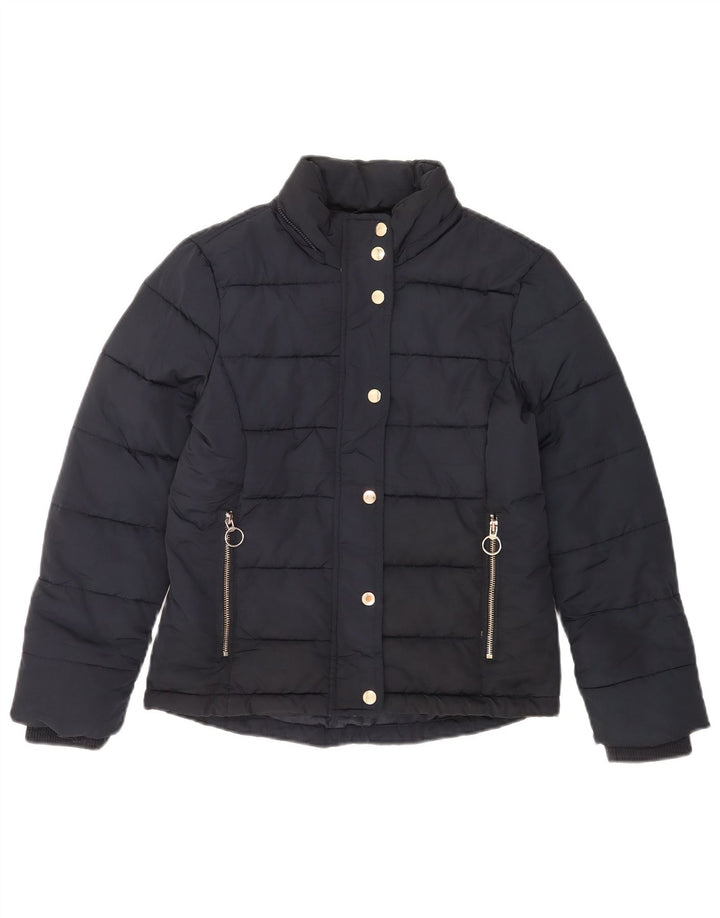 Topshop Womens Padded Jacket UK 6 XS Navy Blue Polyester