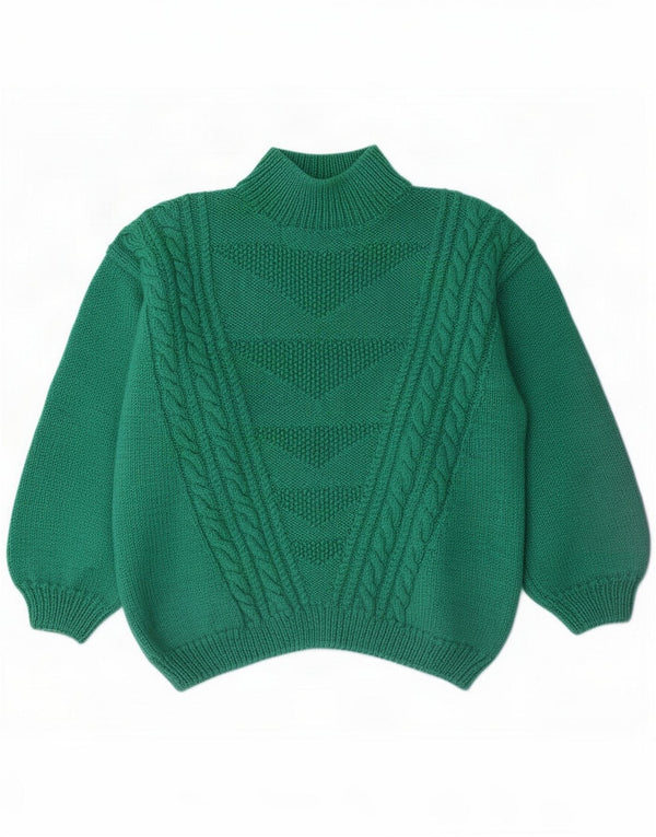 Vintage Womens Turtle Neck Jumper Sweater UK 18 XL Green