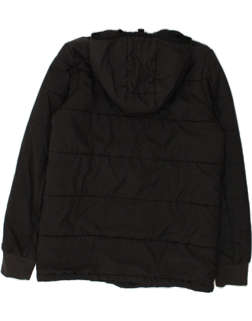 ADIDAS Boys Hooded Padded Jacket 13-14 Years Black Polyester | Vintage Adidas | Thrift | Second-Hand Adidas | Used Clothing | Messina Hembry 