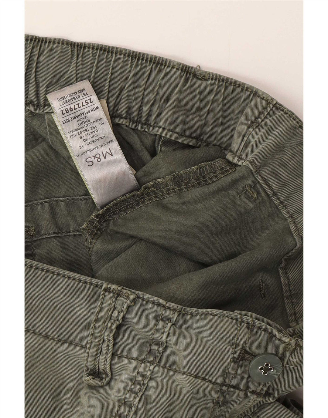 Marks & Spencer Womens Joggers Cargo Trousers UK 12 Medium W32 L26 Khaki