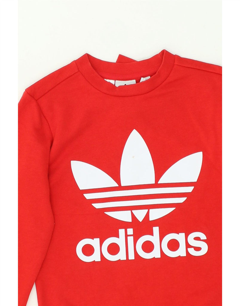 ADIDAS Boys Graphic Sweatshirt Jumper 6-7 Years Red Cotton | Vintage Adidas | Thrift | Second-Hand Adidas | Used Clothing | Messina Hembry 