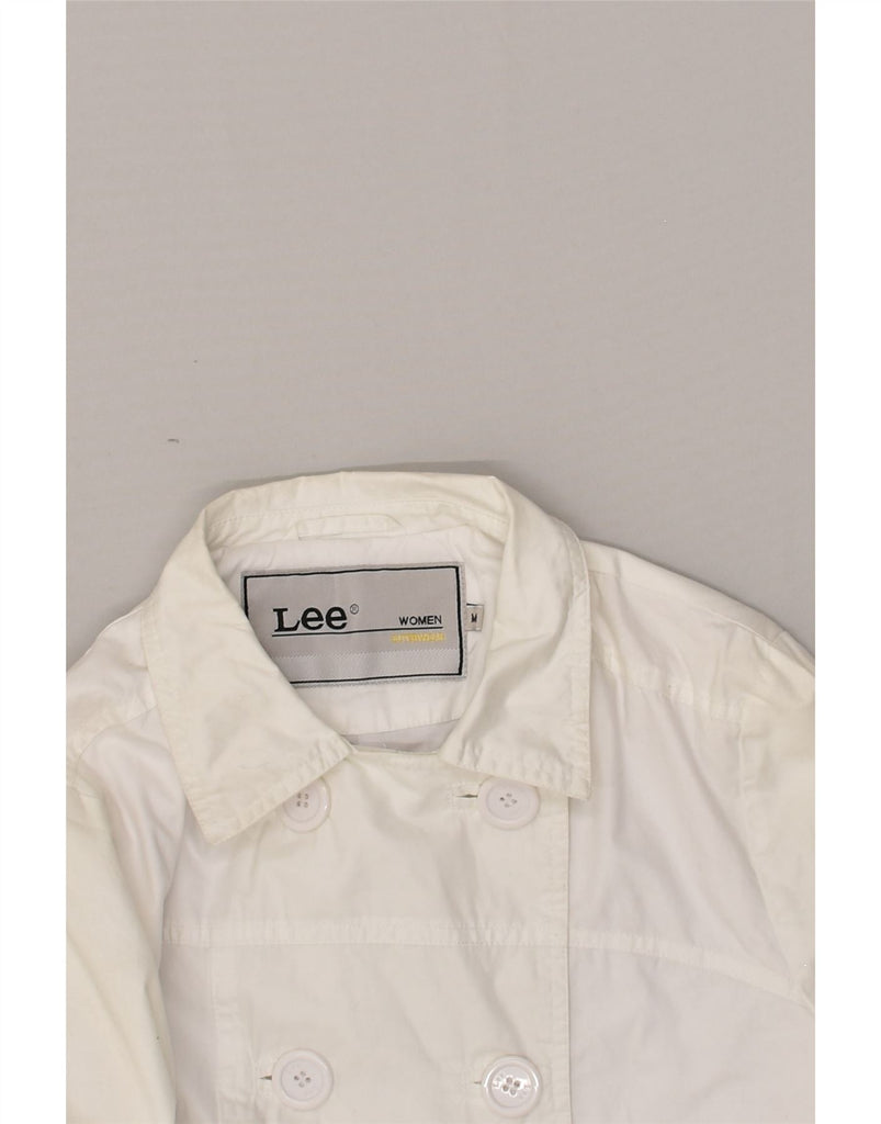 LEE Womens Trench Coat UK 14 Medium White Cotton | Vintage Lee | Thrift | Second-Hand Lee | Used Clothing | Messina Hembry 