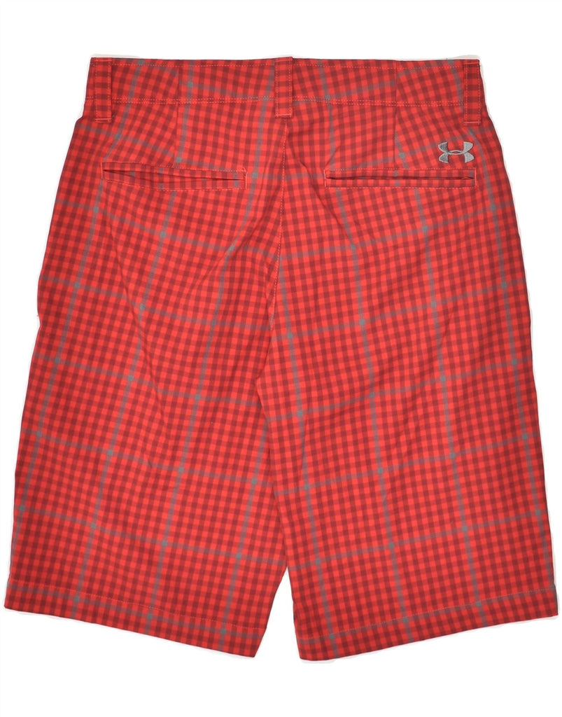 UNDER ARMOUR Mens Chino Shorts W30 Medium Red Check Polyester | Vintage Under Armour | Thrift | Second-Hand Under Armour | Used Clothing | Messina Hembry 