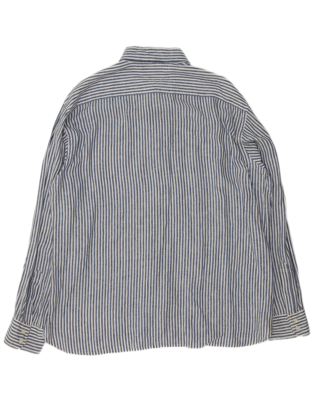 Tommy Hilfiger Mens Shirt 2XL Blue Pinstripe Linen