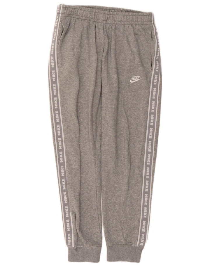 Nike Mens Graphic Tracksuit Trousers Joggers Medium Grey Flecked Cotton