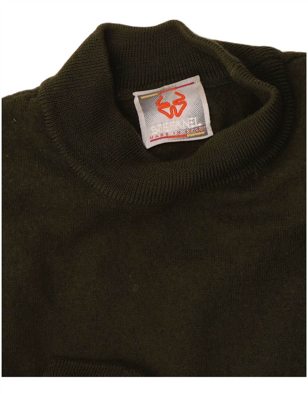 Stefanel Womens Turtle Neck Jumper Sweater UK 14 Large Khaki