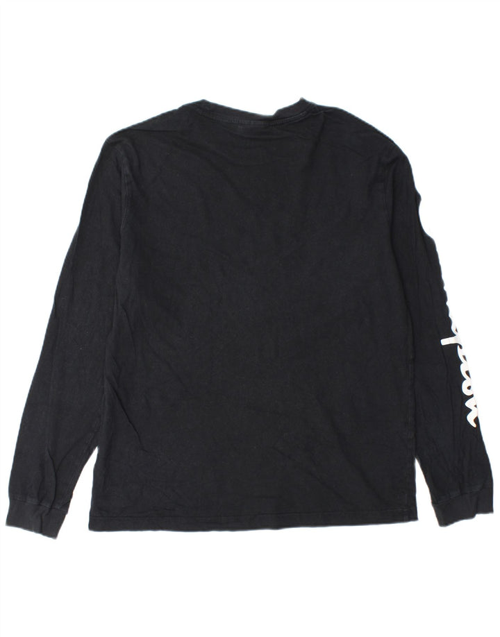 Champion Mens Graphic Top Long Sleeve Medium Black