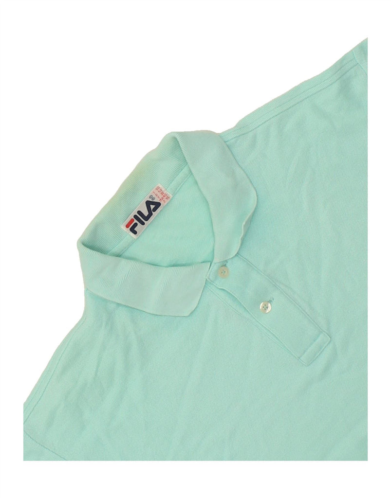 FILA Mens Polo Shirt IT 50 Medium Turquoise Cotton Vintage Fila and Second-Hand Fila from Messina Hembry 